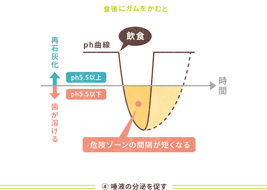 食後にガムをかむと